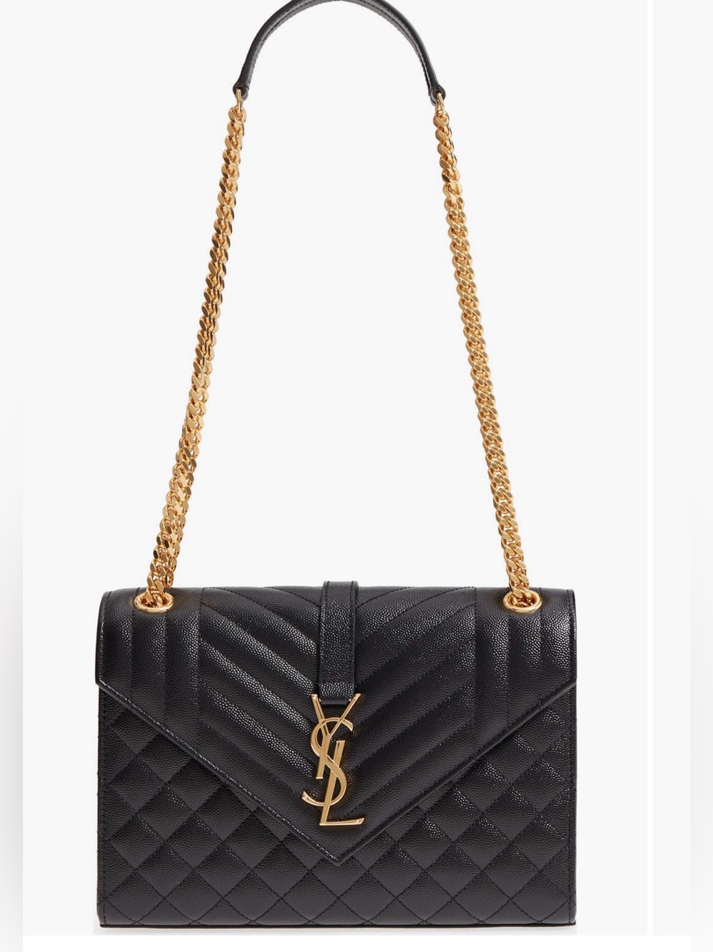 Like New Saint Laurent Medium Cassandra Quilted Envelope Bag